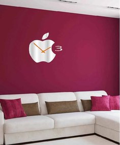 SENTOP | Nástenné hodiny plastové do kuchyne APPLE, 35x35 cm l 3D hodiny X0021-HEU- analógové