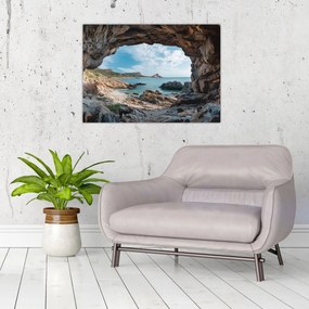 Sklenený obraz - Jaskyňa pri mori (70x50 cm)