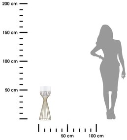 Kovový kvetináč LOFT 46x20 cm zlatá/biela