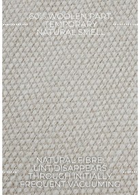 Krémovobiely ručne tkaný koberec s prímesou vlny 190x280 cm Pradesh Natural White – Elle Decoration