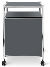 Kovový kontajner na kolieskach »CN3« s výklopnou doskou, sivý