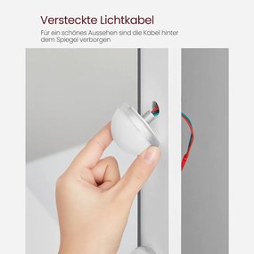 Toaletný stolík s LED osvetlením, so zrkadlom, nastaviteľný jas, biely