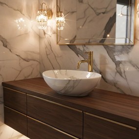 Rea Sofia Aiax Marmur umývadlo, 41 x 35 cm, biela - imitácia kameňa, REA-U6597