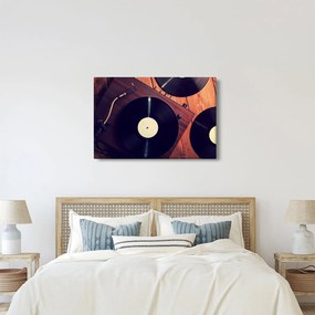 Obraz gramofónových dosiek (90x60 cm)