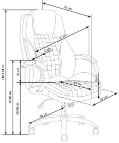 Kancelárske kreslo KING 67 cm šedé