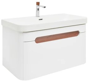 Kúpeľňová skrinka s umývadlom a batériou SAT Fusion 77,5x43x45 cm biela matná SATFUSION80WMWBA, 1 ks