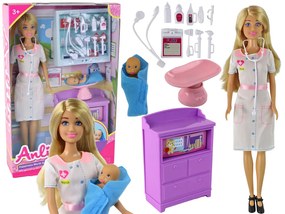 Lean Toys Bábika Anlily detská doktorka - doplnky
