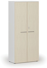Kancelárska skriňa s dverami PRIMO WHITE, 1781 x 800 x 420 mm, biela/buk