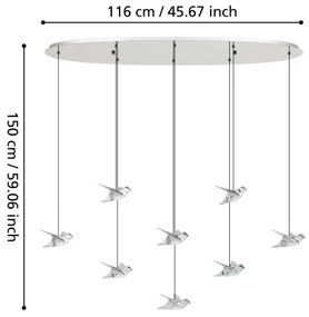Eglo 390401 - LED Stmievateľný luster na lanku PARATEBUENO 8xLED/4,2W/230V chróm