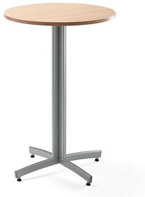 Barový stôl SANNA, Ø700x1050 mm, strieborná/buk