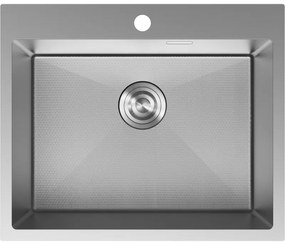 Mexen Solix, 1-komorový nerezový drez 600 x 500 mm, brúsena oceľ, vzor voština, 6408601000-01HC