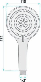 Rea JS-019, ručná sprchová hlavica, 4 funkcie, zlatá lesklá, REA-03901