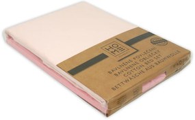 HOME ELEMENTS Bavlnené obliečky, biela + ružová, jednolôžko, II. akosť