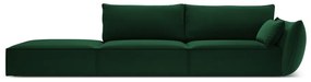 Tmavozelená zamatová pohovka pravý roh 264 cm Vanda – Mazzini Sofas