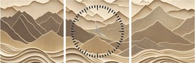 Obraz - 3D línia hôr (s hodinami) (90x30 cm)