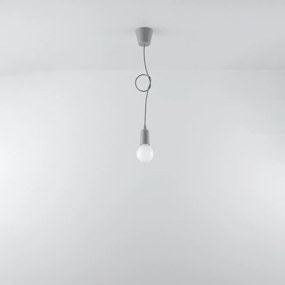 Závesné svietidlo Diego 1, sivé telo svietidla