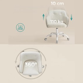 Kancelárska stolička SABINA, max. 110kg, biela/béžová SongmicsHome