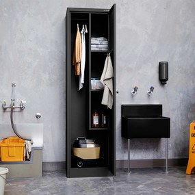 Kovová viacúčelová skriňa AGNES, 500 x 1850 500 mm, čierna