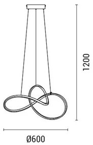 LED Luster na lanku LED/30W/230V 3000K