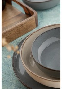 Jedálenská súprava 16 ks sivá/béžová porcelán