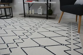 Koberec SENSE Micro 81249 Cik Cak ETNO biely/nebeský