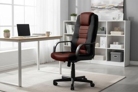 Otočná kancelárska stolička Sofotel 518B - čierna a hnedá