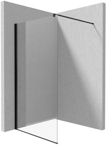 Deante Kerria Plus, Walk-in sprchová zástena 110cm, výška 200cm, 6mm číre sklo s ActiveCover, čierny profil, KTS_N31P