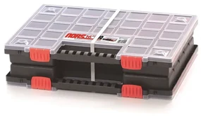 Dvojkufríkový organizér 39,9 × 30,3 × 10 cm, prepážky, sivá