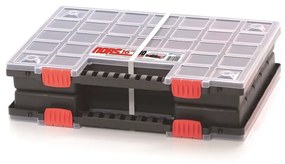 Dvojkufríkový organizér 39,9 × 30,3 × 10 cm, prepážky, sivá