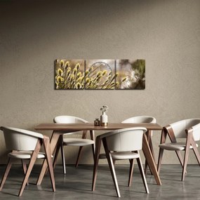 Obraz - Zeleň (s hodinami) (90x30 cm)