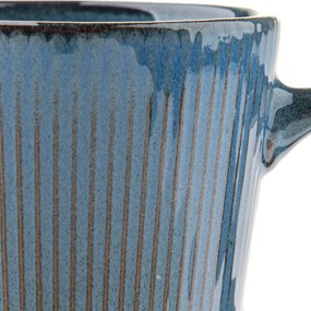 Súprava 6 keramických hrnčekov Rustik 410 ml, modrá