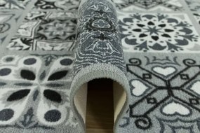 Protišmykový behúň Patchwork - sivý