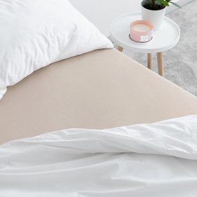 Goldea jersey elastická plachta - latte 180 x 200 cm