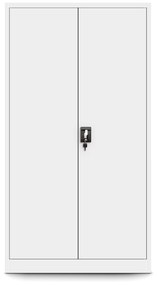 Kovová spisová policová skriňa s dverami a osobnou skrinkou TOMASZ, 900 x 1850 x 450 mm, biela