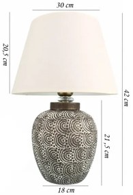 Stolná lampa RAMZES 1xE27/40W/230V biela/šedá