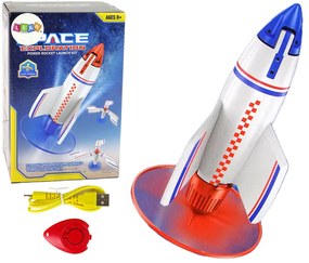 Lean Toys Lietajúca raketa – 21cm biela