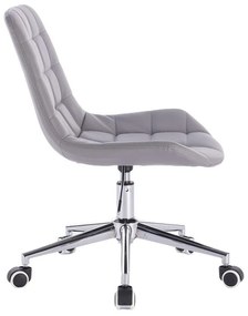 LuxuryForm DESIGN Stolička PARIS na striebornej podstave s kolieskami - šedá
