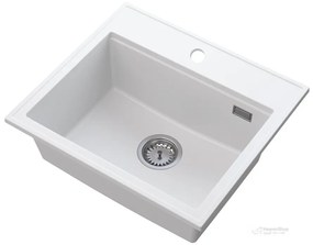Gamma Modern 5055, 1-komorový granitový drez 560x500x210 mm, biela, GMA-ZM-55-WH