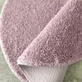 DY Okrúhly ružový shaggy koberec Kamel Rozmer: 80 cm