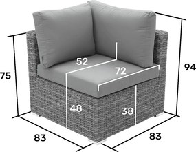DEOKORK Ratanová variabilná zostava MALIBU pre 5 osôb (béžovo-hnedá)