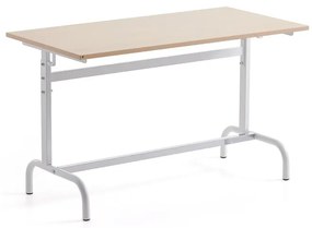 Školská lavica 184, vysokotlakový laminát, biela/bordová