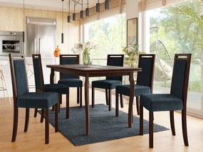 Rozkladací stôl so 6 stoličkami AL21, Morenie: orech, Poťahové látky: Zetta 300