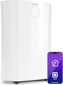 Klarstein DryFy ProConnect 16L odvlhčovač vzduchu, 16 l/deň, 18 m², WiFi, Aplikácia, LED indikátor, 24-hodinový časovač