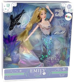 Lean Toys Bábika Emily - Morská panna s tuleňom a doplnkami