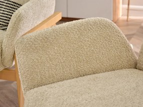 Relaxačné kreslo Laopas (béžová + dub). Akcia -20%. Vlastná spoľahlivá doprava až k Vám domov. 1135855
