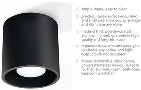 Čierne stropné svietidlo Sollux Roda