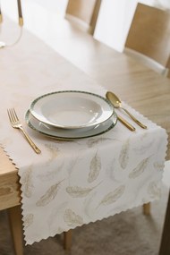 Dekorstudio Luxusný behúň na stôl Pierko - zlatý SW25 Rozmer behúňa (šírka x dĺžka): 40x110cm