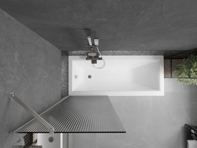 Mexen Next, 1-krídlová vaňová zástena 70 x 150 cm, 6mm sklo Ribs, oceľová, 895-070-000-00-09-97