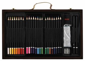 Sada na maľovanie - Art box kreatívna sada 79ks v drevenom kufríku vo fólii 37x23x5cm