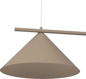 Závesné svietidlo Capital, 2x tmavobéžové kovové tienidlo, (fi 46cm), be